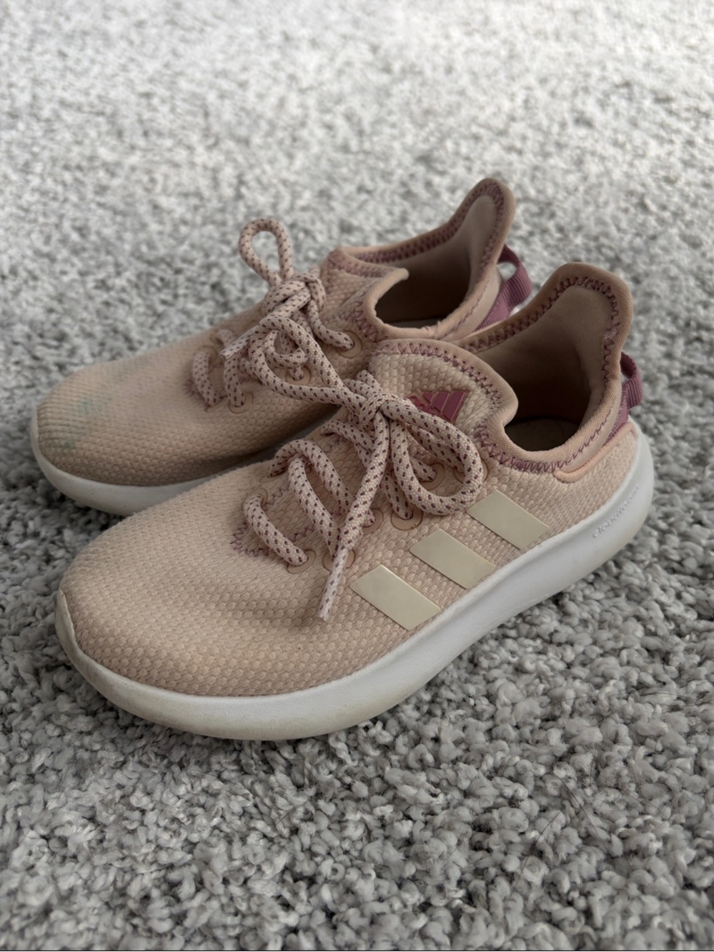 Adidas Kids Pale Pink & Cream Athletic Sneakers